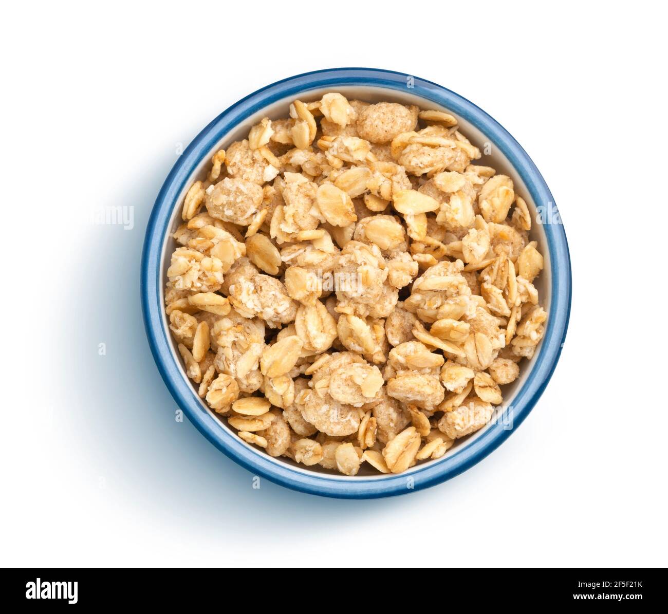 Granola, crunchy muesli on white background, top view Stock Photo Alamy