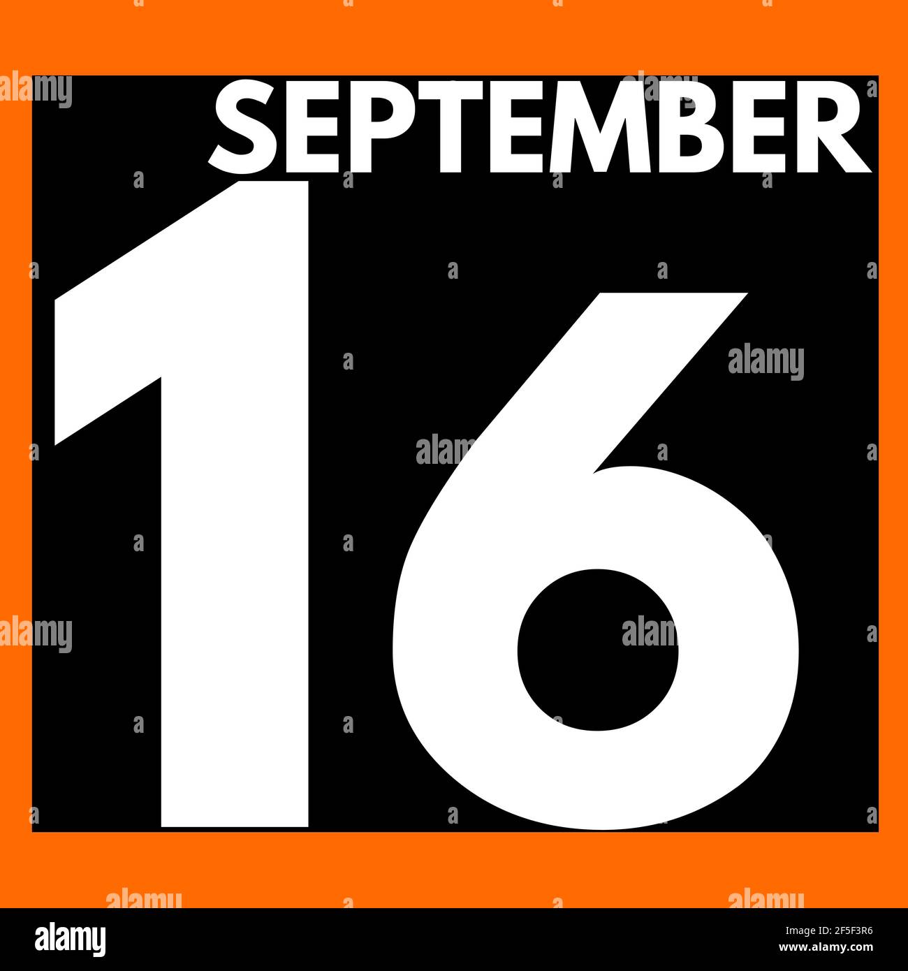 September 16 . Modern daily calendar icon .date ,day, month .calendar ...