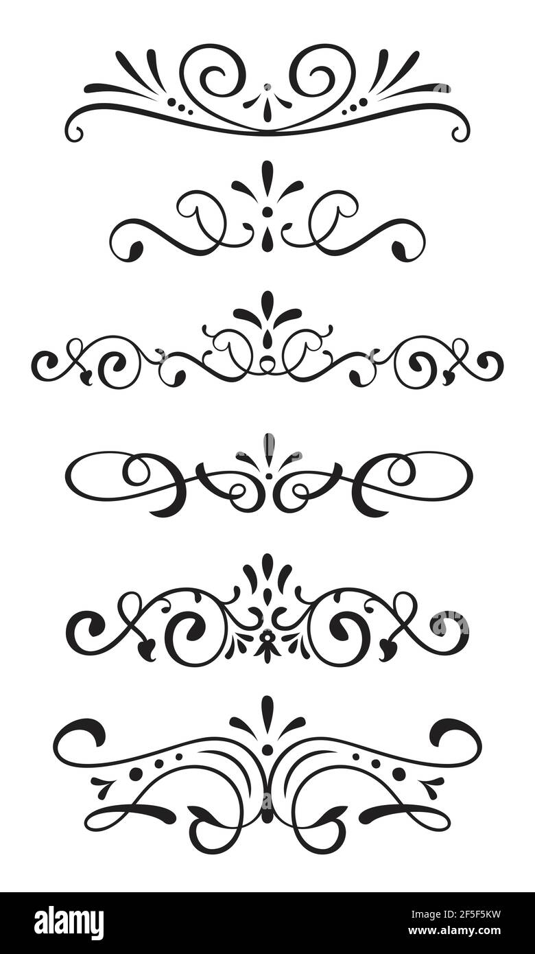 Border collection on white background. Vector illustration. Stock Vector