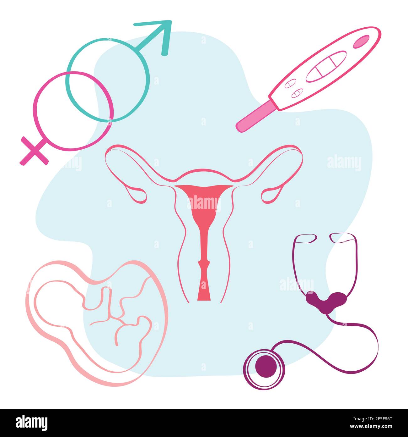 five pregnancy icons Stock Vector