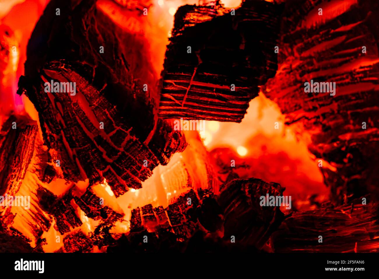 Closeup view burning wood bright hi-res stock photography and images ...