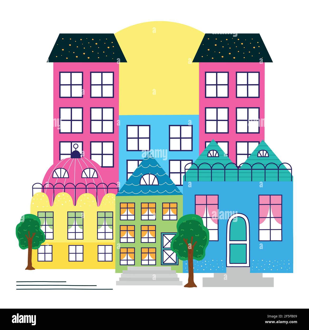 city urban scene Stock Vector