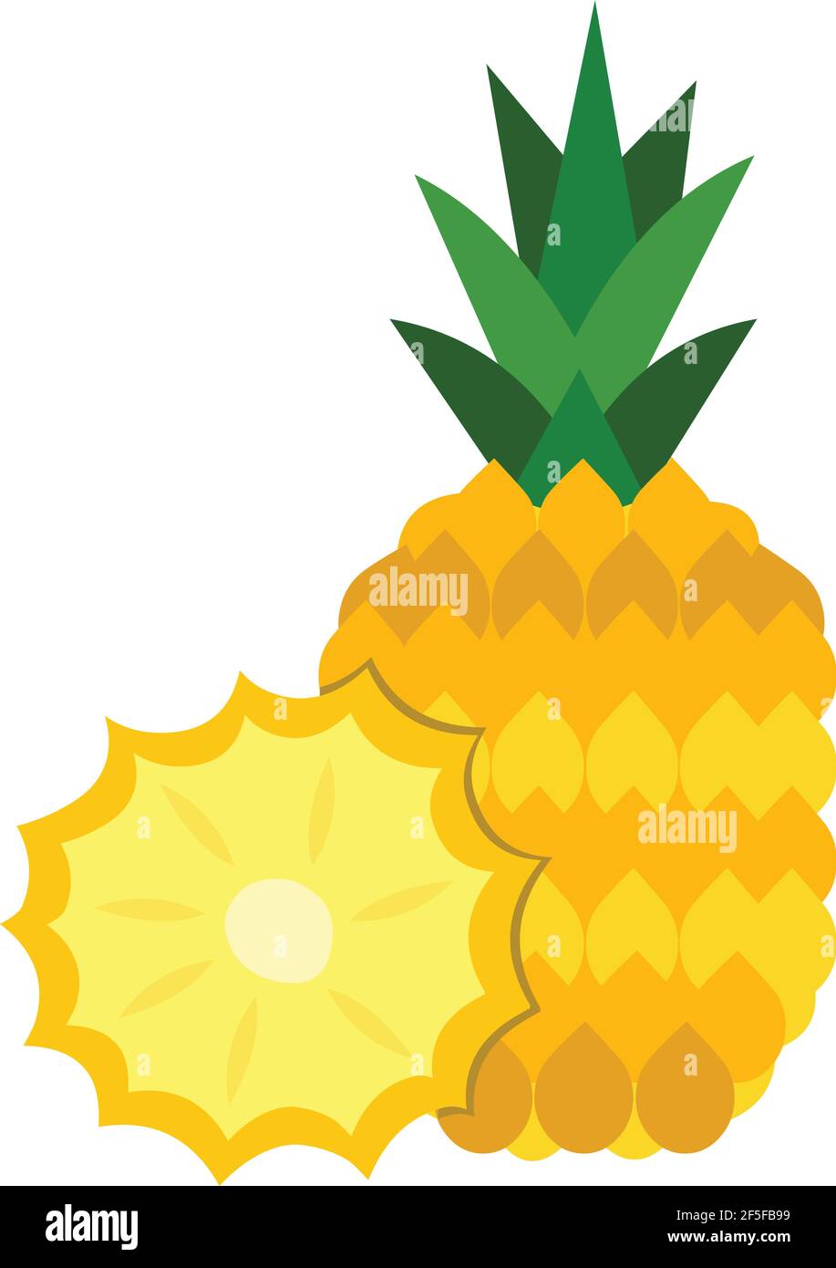 Pineapple illustration vector isolated on white background Stock Vector