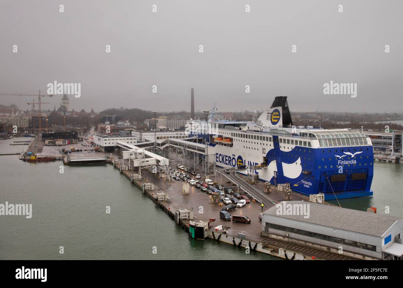 View of port in Tallinn. Estonia Stock Photo