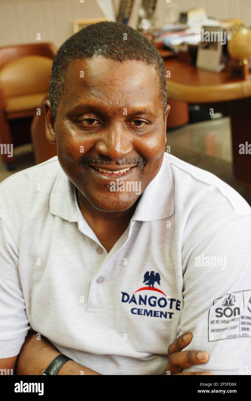 Aliko Dangote, a Nigerian billionaire business magnate, the wealthiest person in Africa. Stock Photo