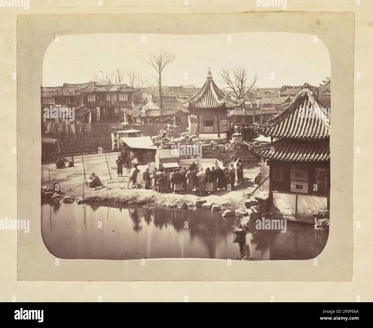 View of a Chinese quarter in Shanghai. Attributed to William Saunders