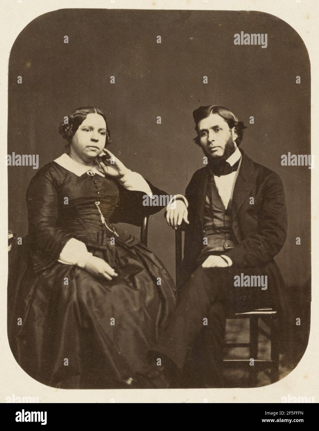 Dr. Joseph and Lydia Parrish. Frederick Gutekunst (American, 1831 - 1917) Stock Photo