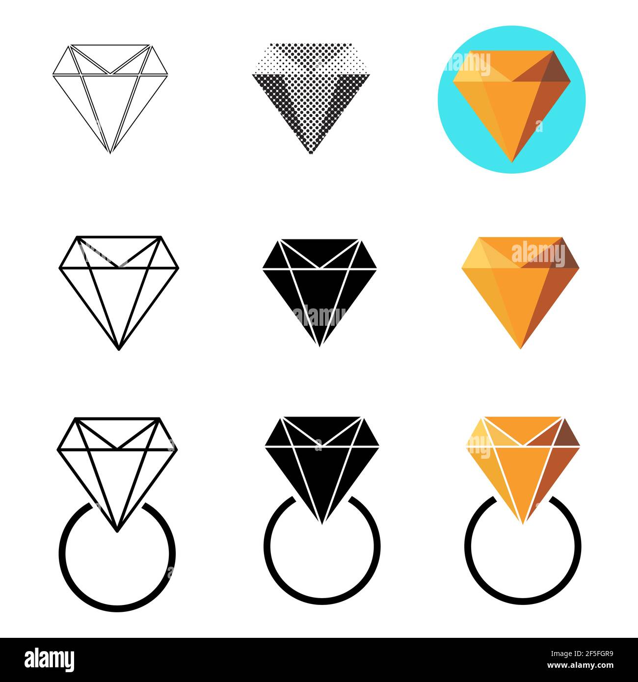 Diamond flat icon  vector. Web symbol. Perfect Black pictogram illustration on white background . Stock Vector