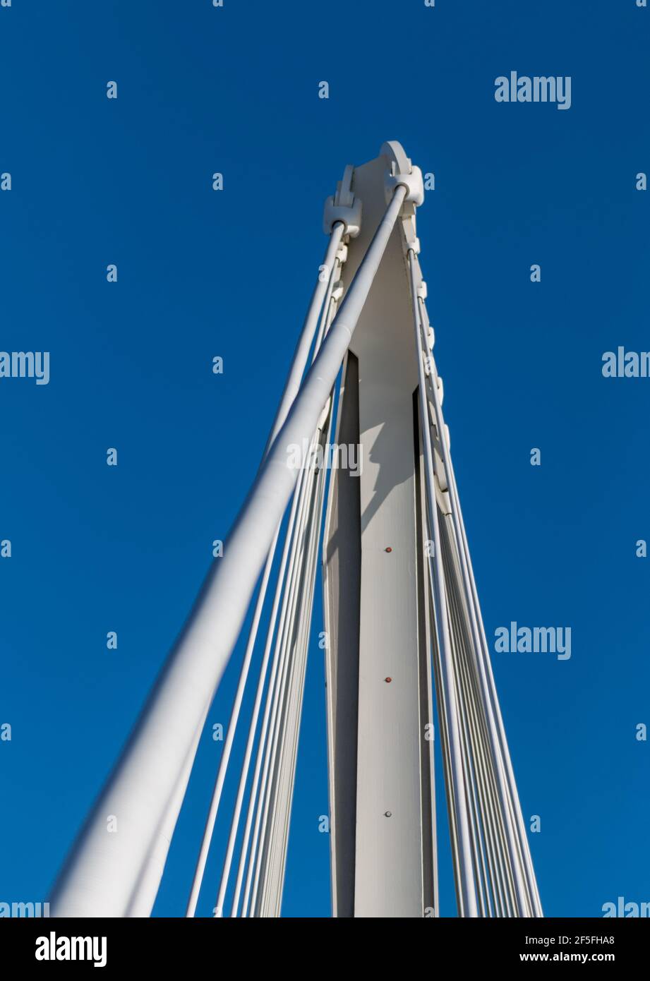 bridgehead of a suspension bridge Stock Photo Alamy