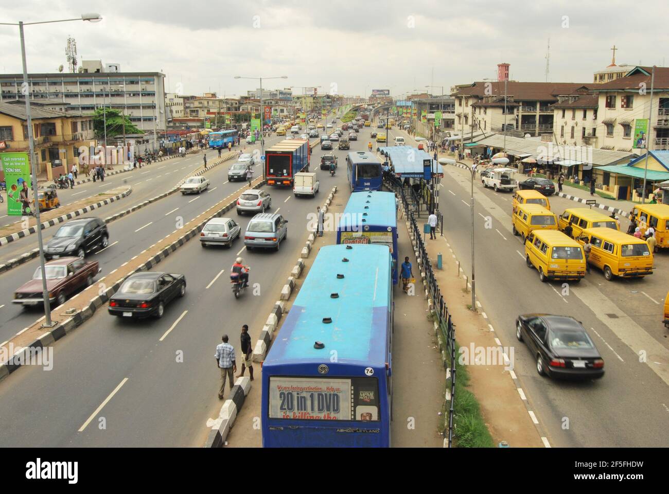Lagos Street, Surulere, Nigeria. Stock Photo