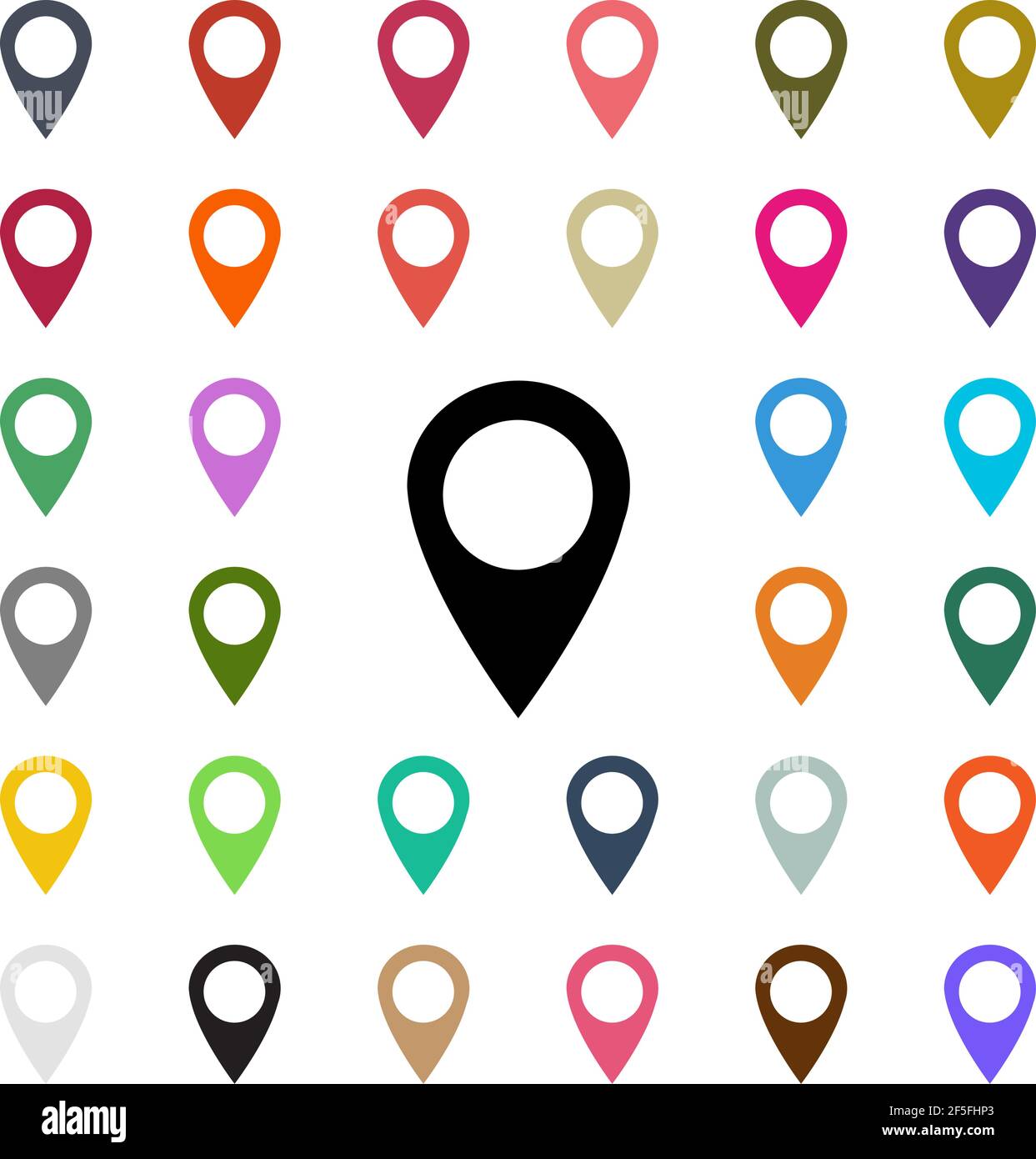Vector modern GPS location Map pointer icon flat design icon set in button . Stock Vector