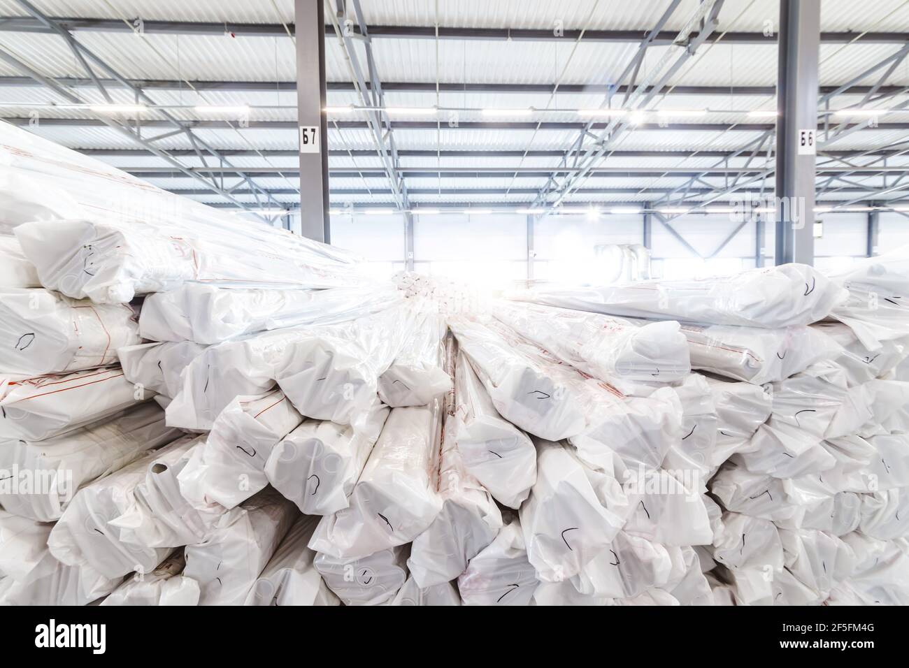 Warehousing of finished products for shipment to consumers at the factory. Stock Photo