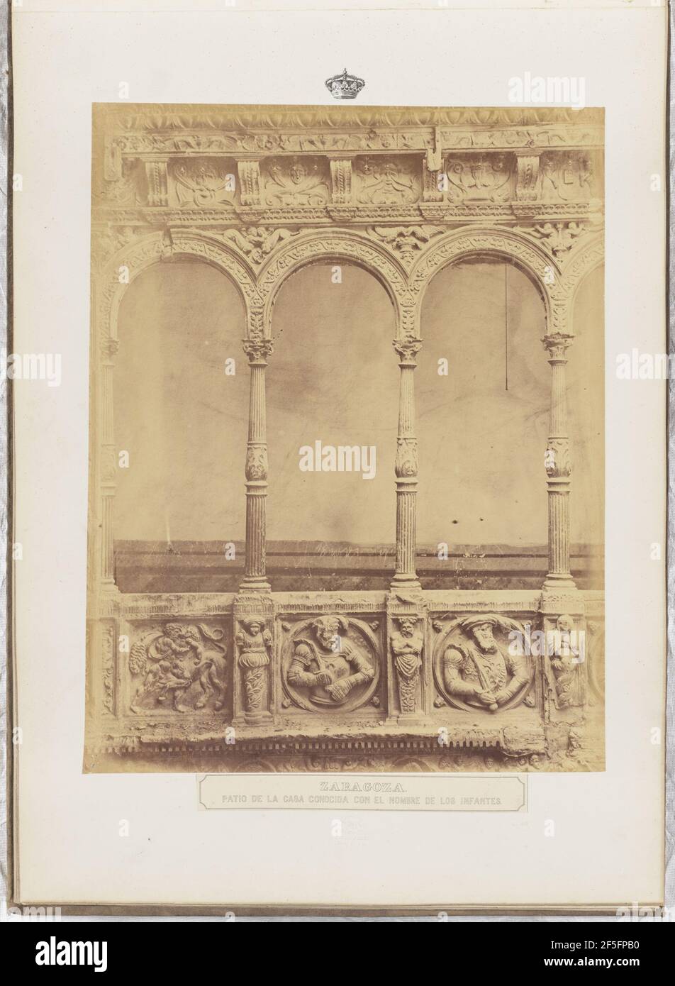 Zaragoza. Patio de la casa conocida con el nombre de Los Infantes. Charles Clifford (English, 1819/1820 - 1863) Stock Photo