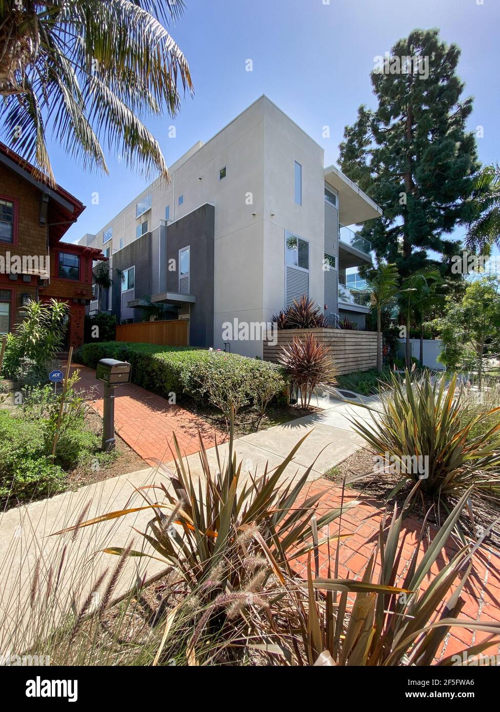 Modern apartment building in Hillcrest neighborhood in San Diego