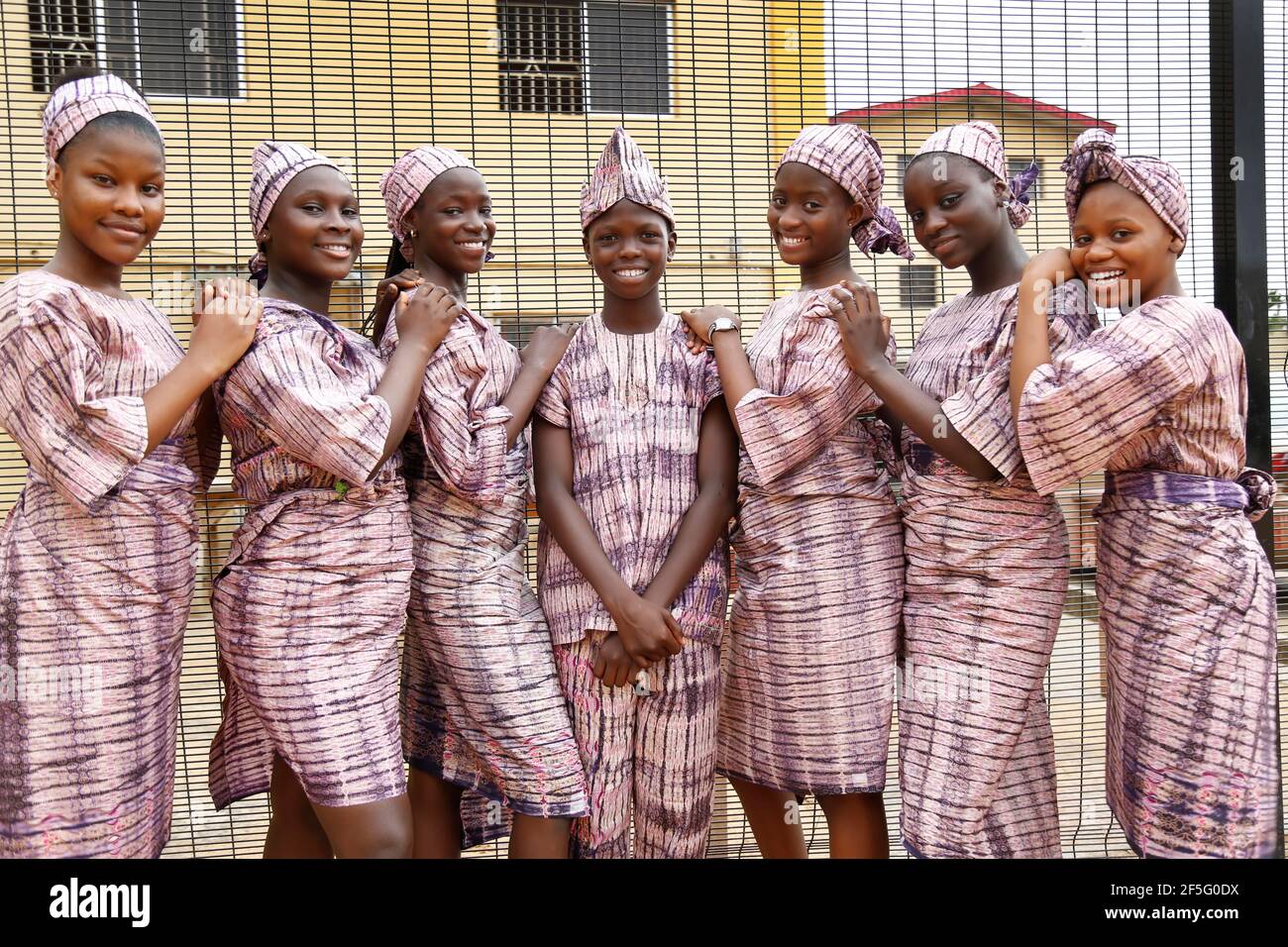 Young Yoruba entertainers, Lagos, Nigeria. Stock Photo