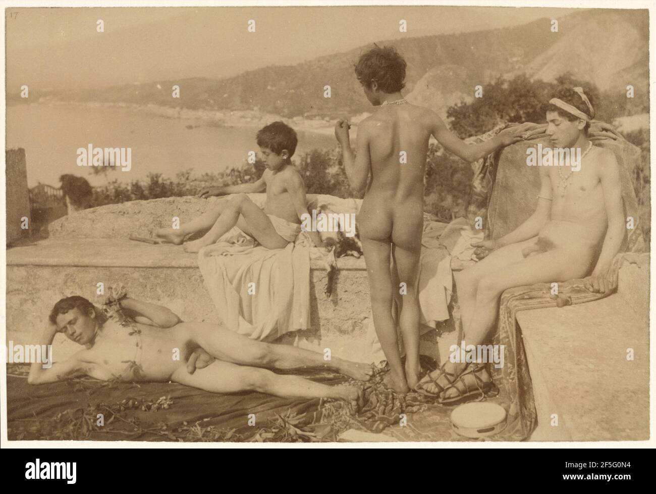 Sicilian Boys. Baron Wilhelm von Gloeden (German, 1856 - 1931) Stock Photo