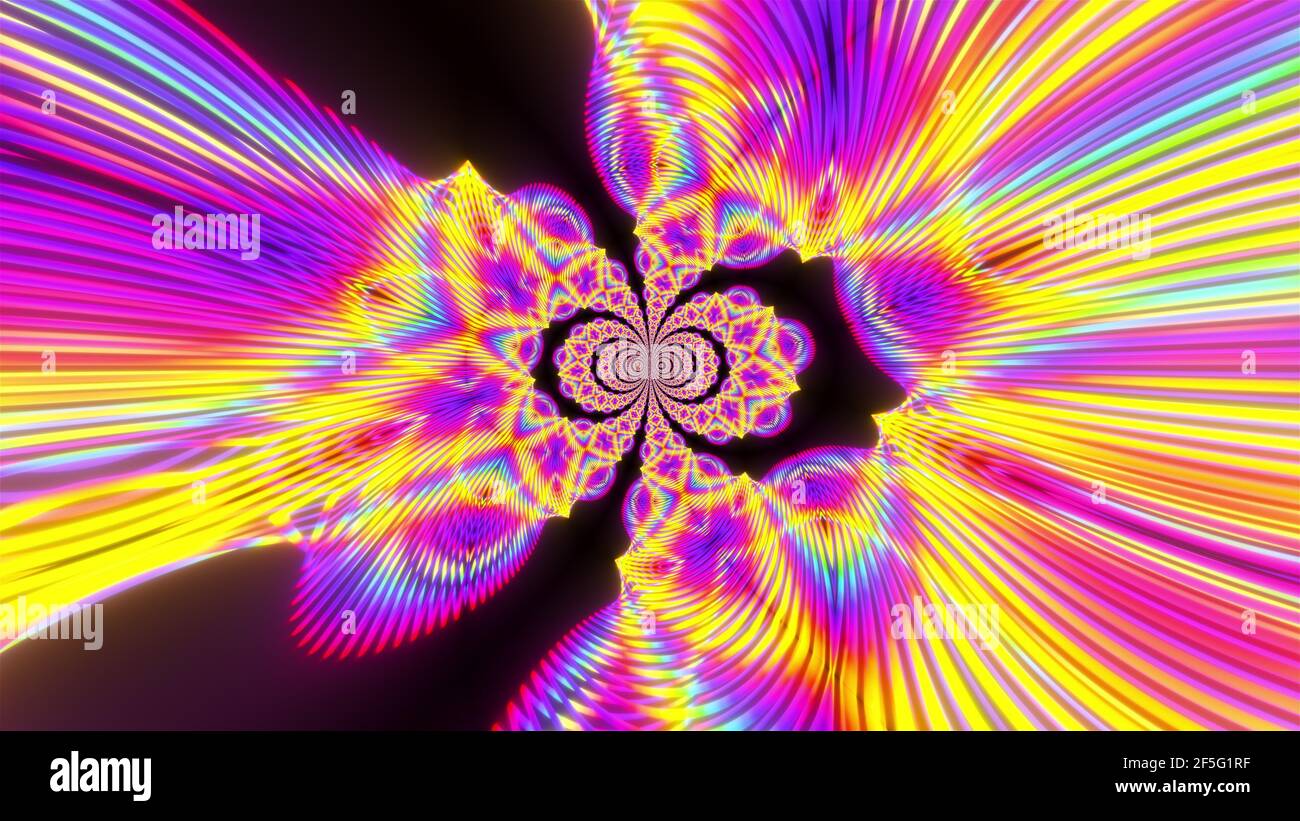 Geometric party with 3d render futuristic rainbow vortex and swirling ...