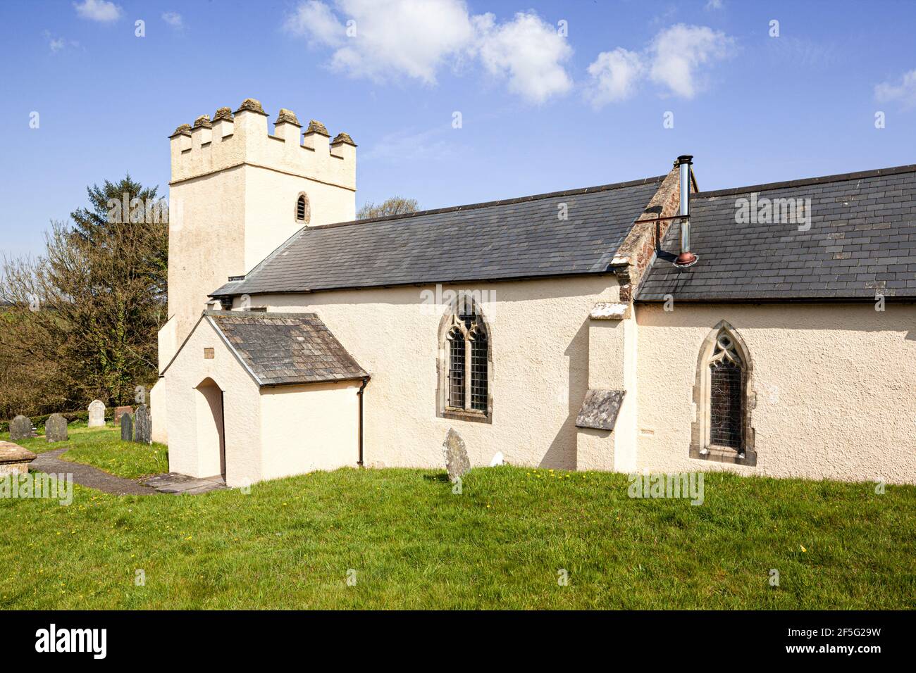 The 15th century church of St Mary Magdalene in the delighfully named Exmoor hamlet of Withiel Florey, Somerset UK Stock Photo