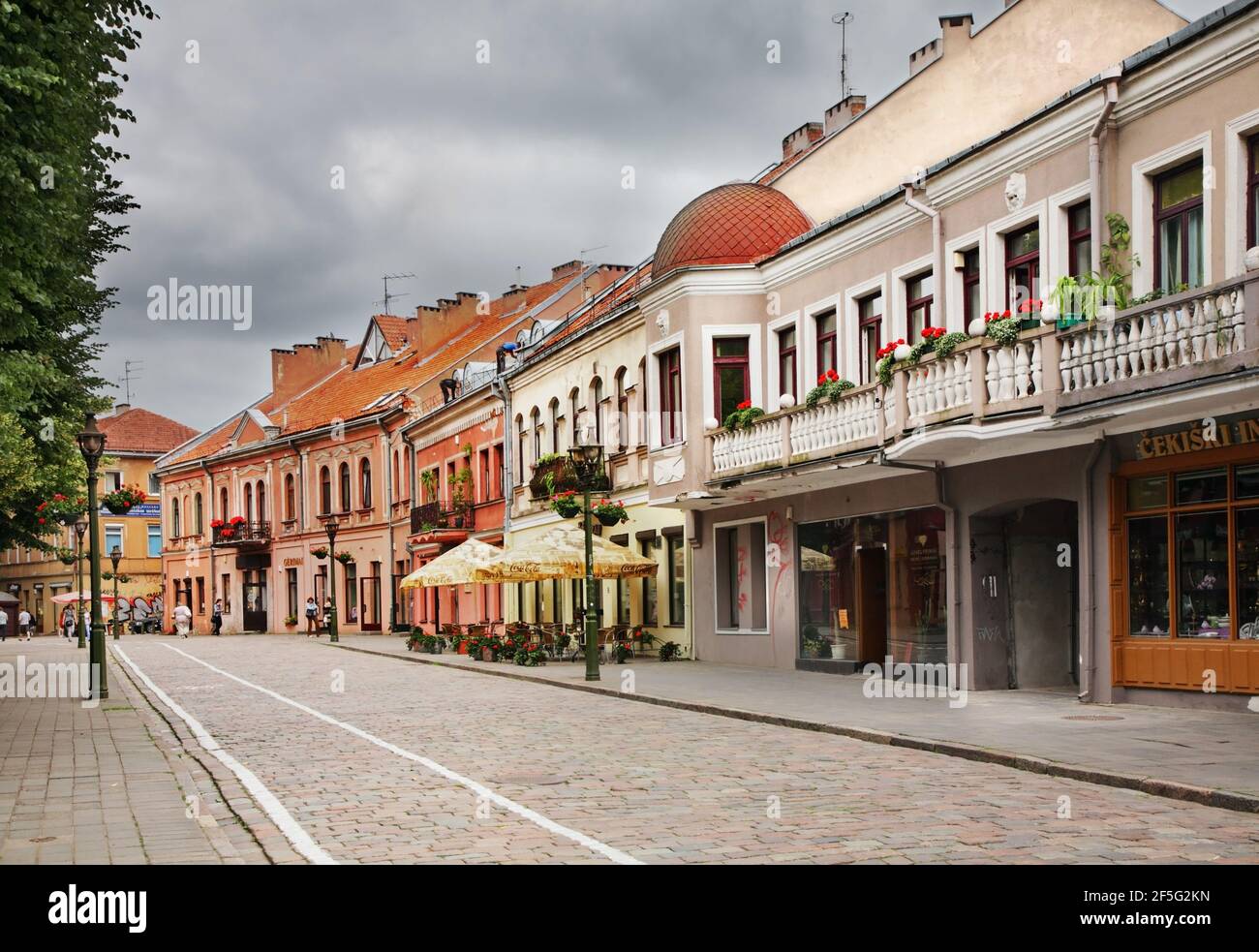 Vilniaus street in Kaunas. Lithuania Stock Photo