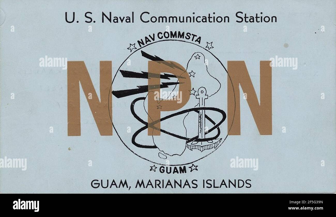 QSL-Navy-NPN-1980. Stock Photo