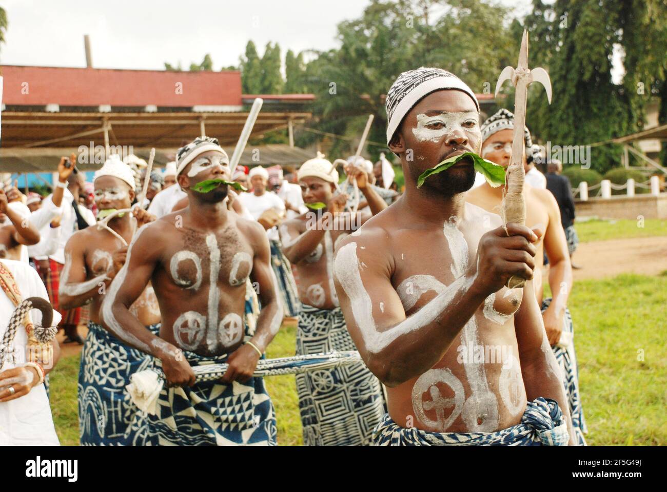 Igbo cultural troupes in action, Lagos, Nigeria. Stock Photo