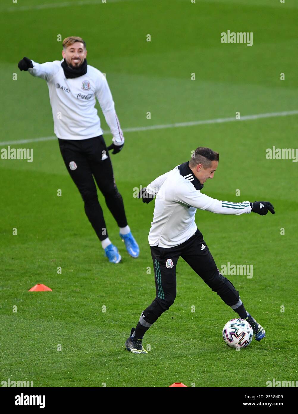 Mexico's Andres Guardado during the training session at the Cardiff City Stadium, Cardiff. Picture date: Friday March 26, 2021. Stock Photo