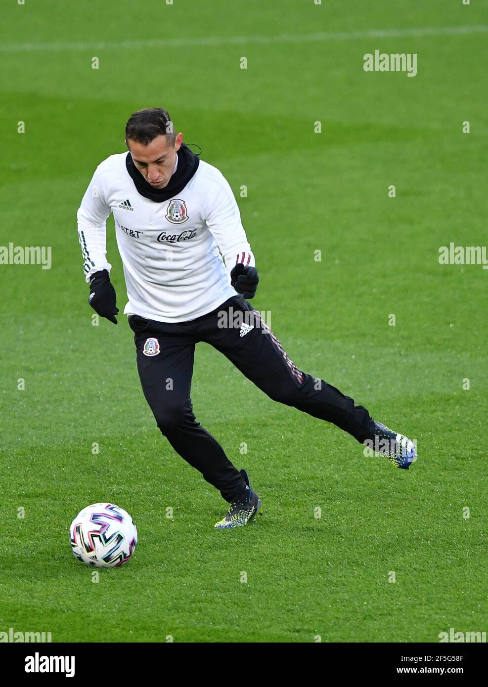 Mexico's Andres Guardado during the training session at the Cardiff City Stadium, Cardiff. Picture date: Friday March 26, 2021. Stock Photo