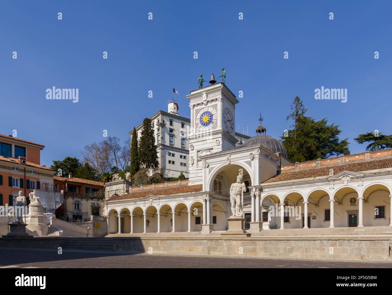 Clock tower and castle in Piazza Liberta, Udine, Friuli Venezia-Giulia,  Italy Stock Photo - Alamy