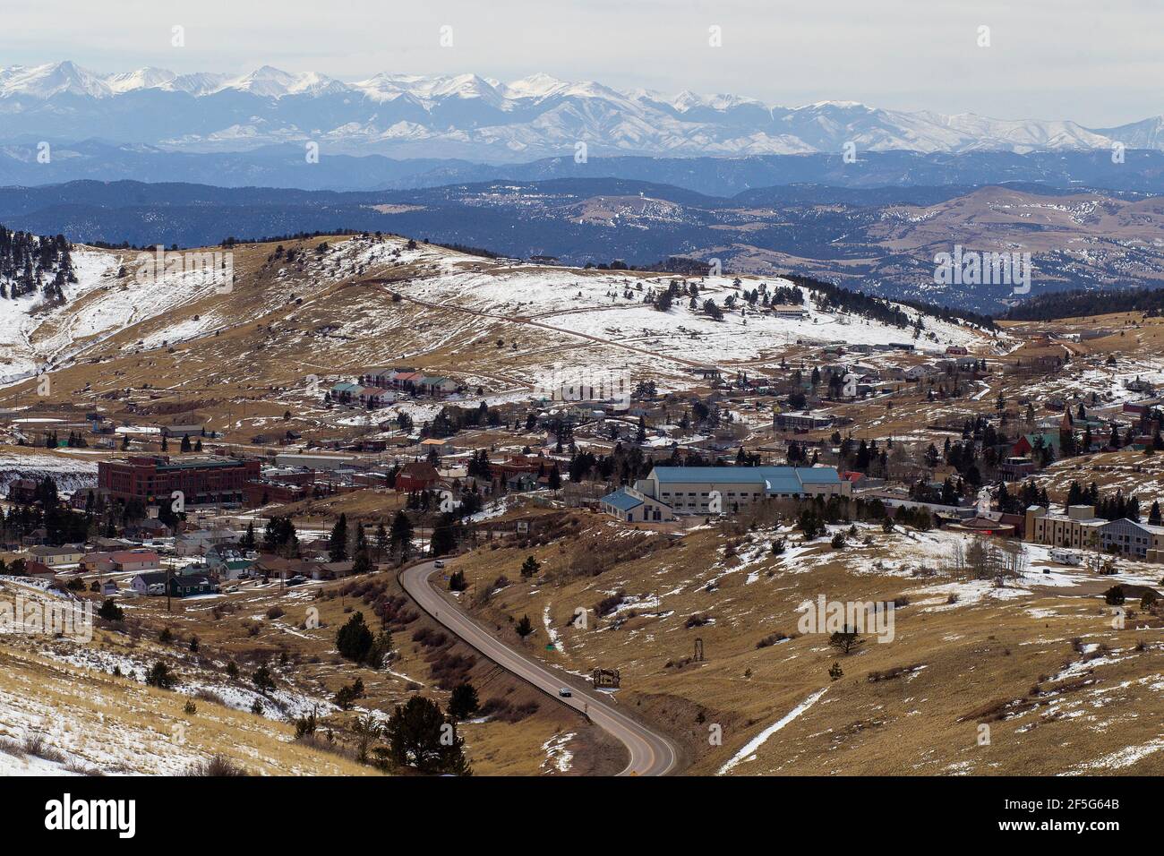 Cripple Creek Colorado a tourist town with many casinos was the site of the greatest mining boom in Colorado. Stock Photo