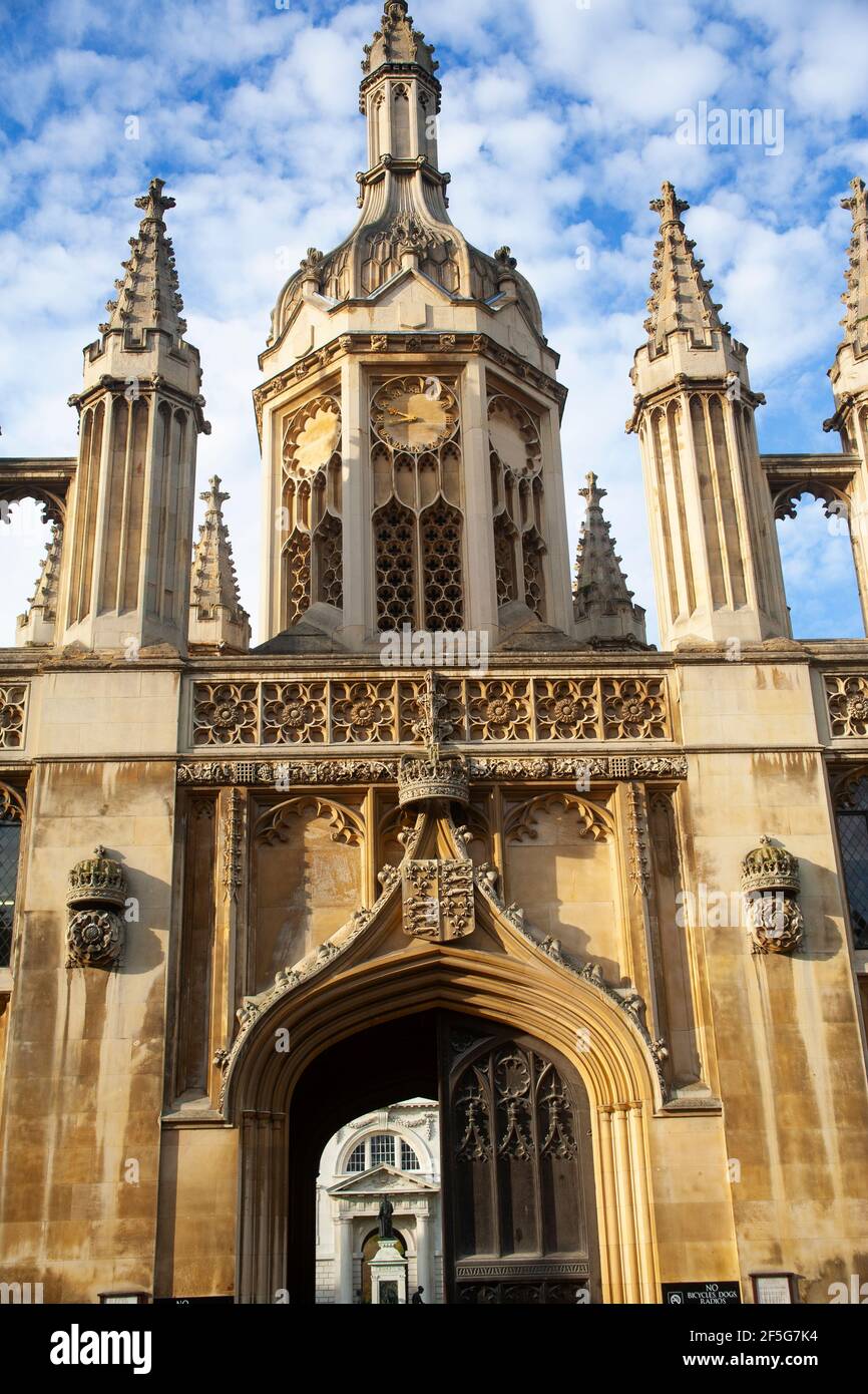 The Porter's Lodge at Kings College, Cambridge, England. Stock Photo