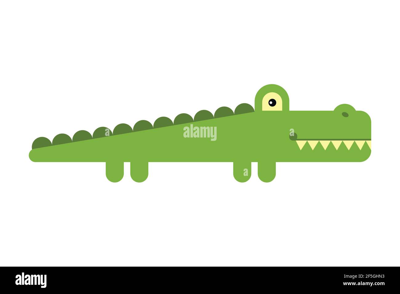 Cute cartoon crocodile in modern geometric flat vector style. Bad style.  Icon. Children s pictures. Alligator illustration Stock Vector Image & Art  - Alamy