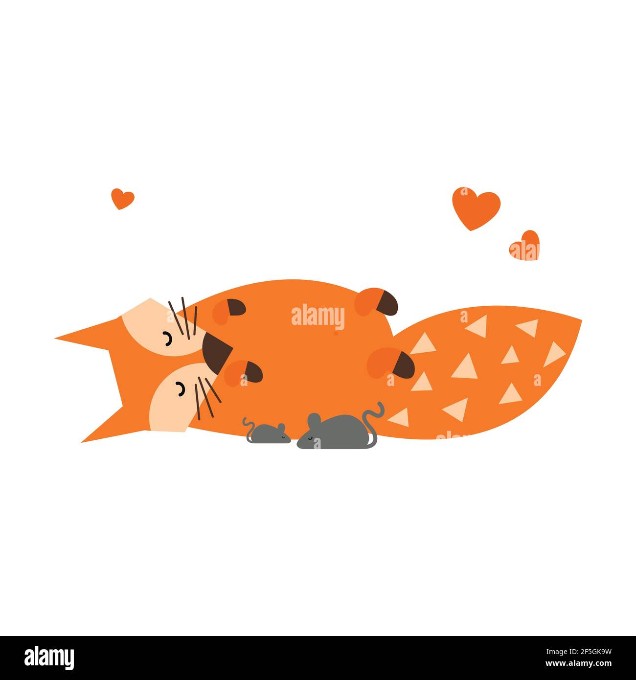 Cute cartoon fox in modern simple flat style. Vector illustration. Stock Vector