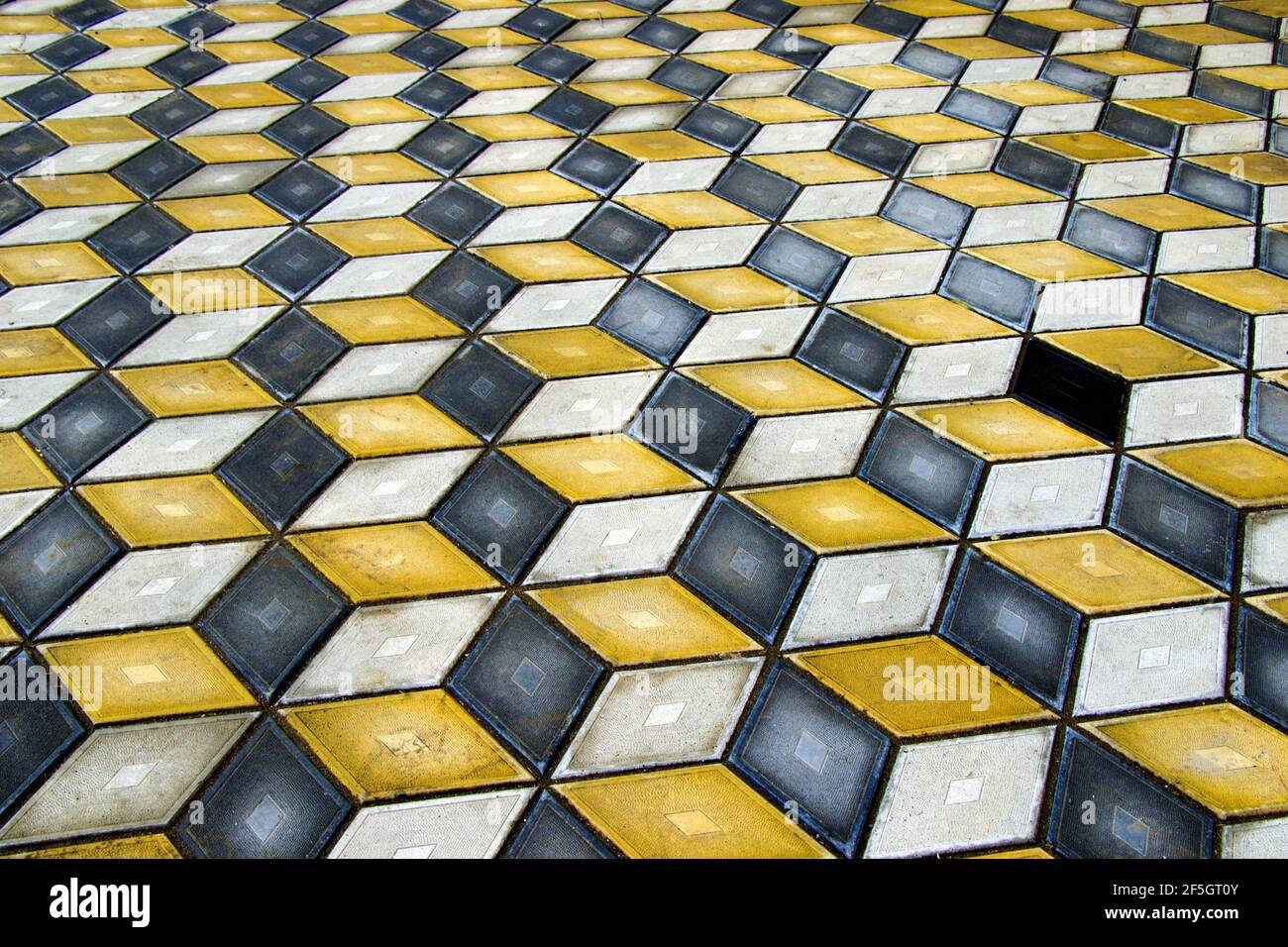 Closeup shot of a floor with geometrical cubes in Tbilisi, Georgia ...