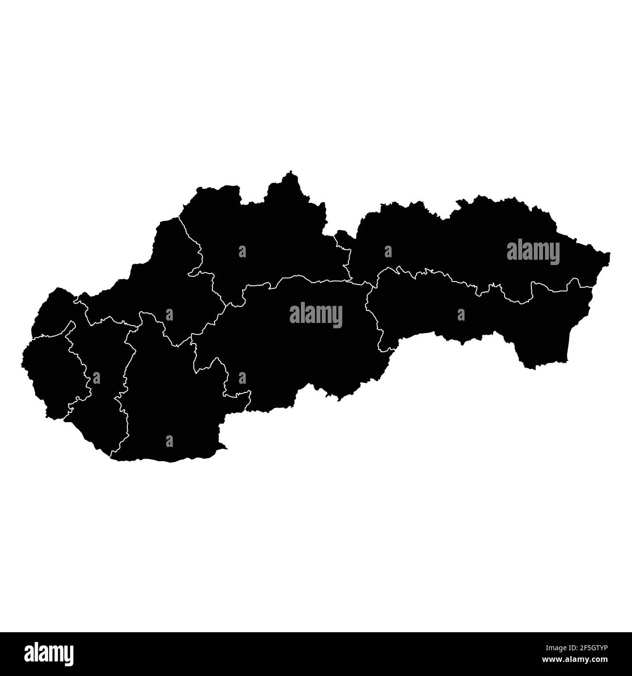 Slovakia country map vector with regional areas Stock Vector