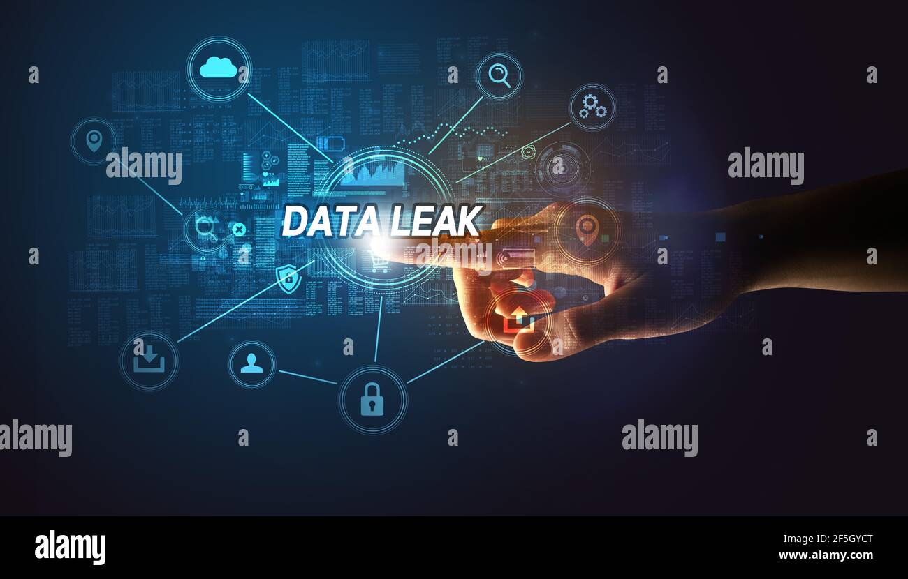 Hand touching cybersecurity button Stock Photo - Alamy