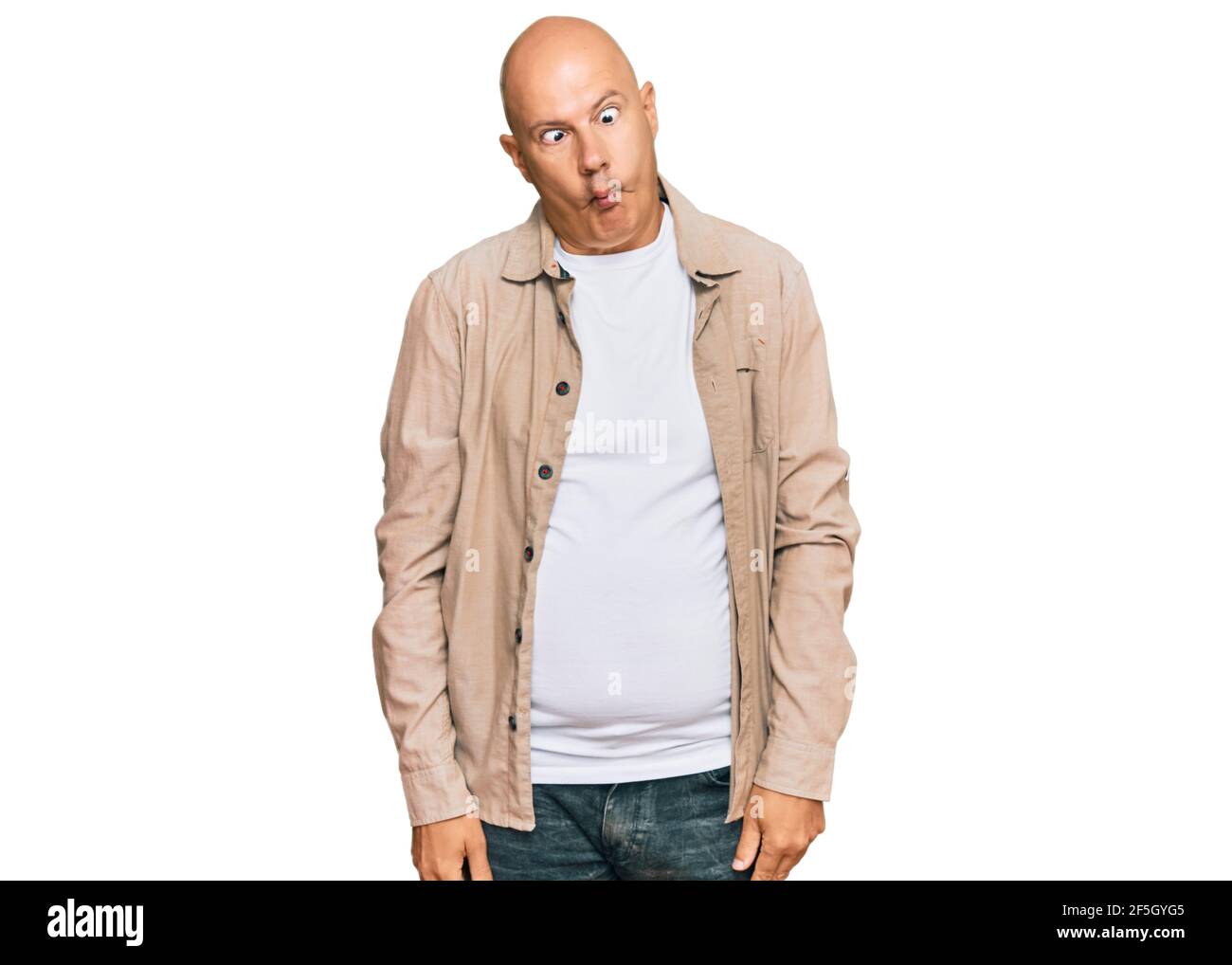 Bald man making funny face hi-res stock photography and images - Alamy