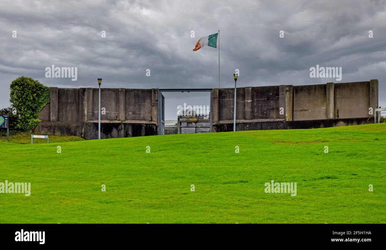 Fort Mitchel in Spike Islands with the flag of Ireland waving on a