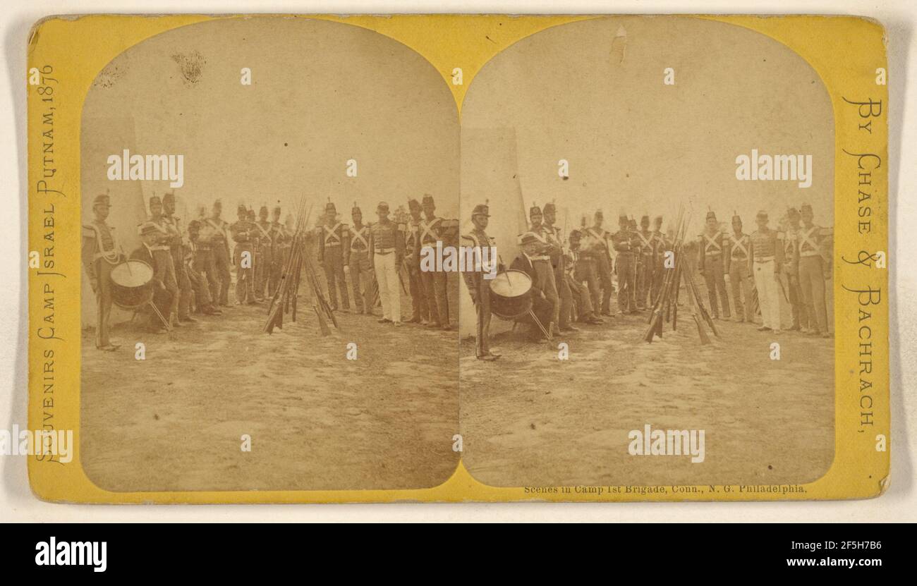 Scenes in Camp 1st Brigade, Conn., N.G. Philadelphia Camp Israel Putnam, 1876. Chase & Bachrach (American, founded about 1865, dissolved 1868) Stock Photo