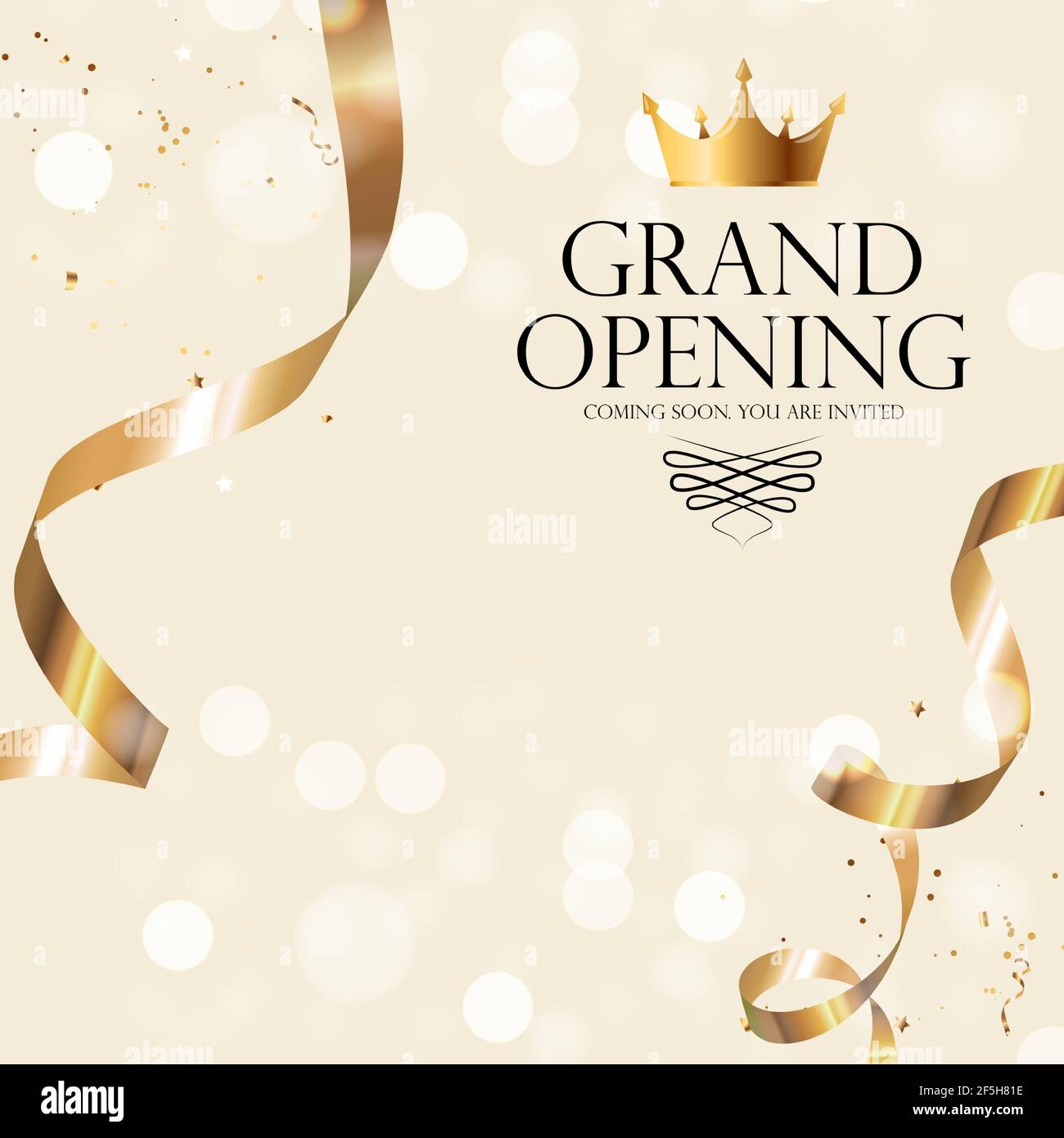 Premium Vector  Grand opening card with ribbon background