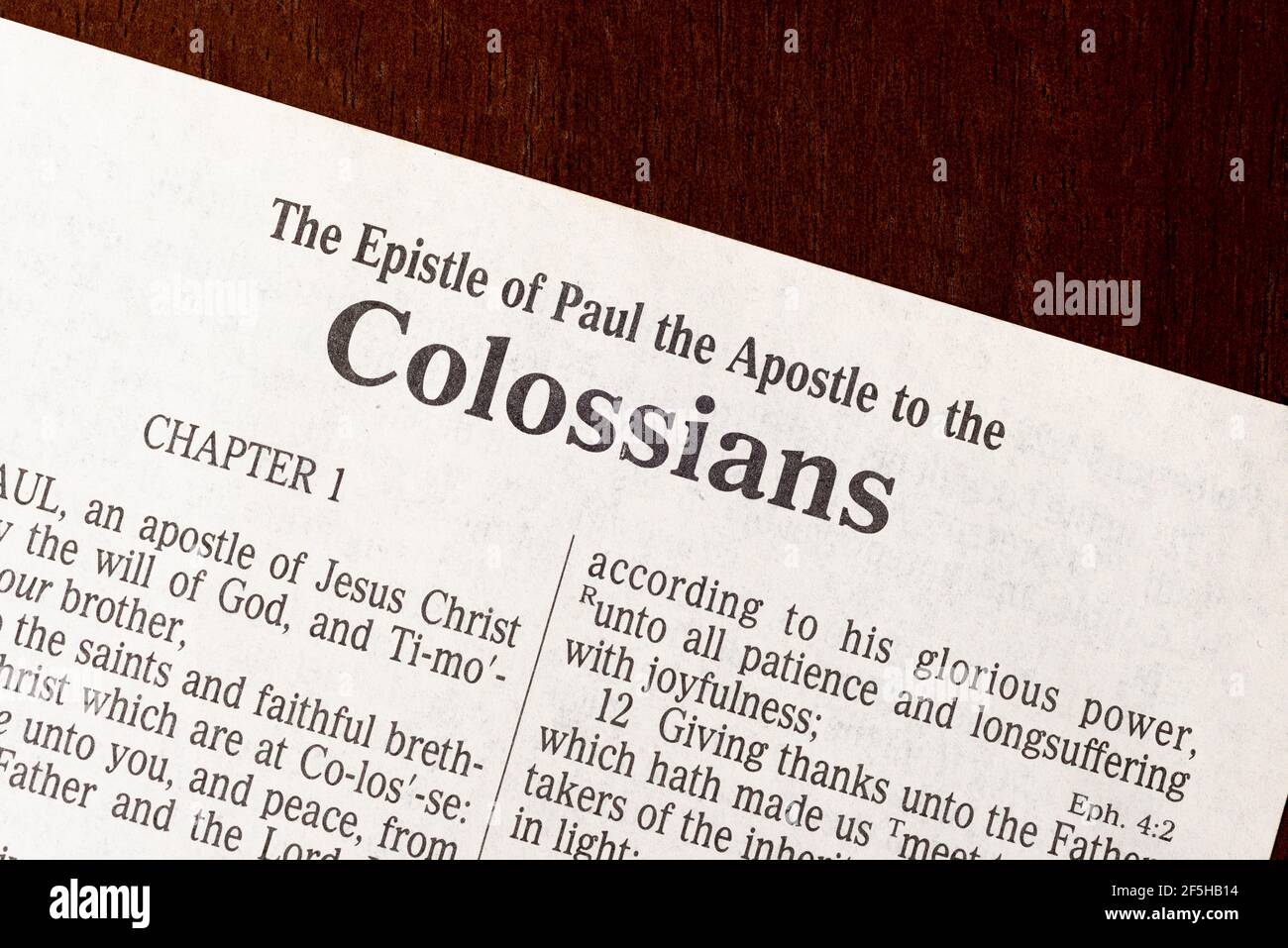 Title Page For Book of Colossians Stock Photo