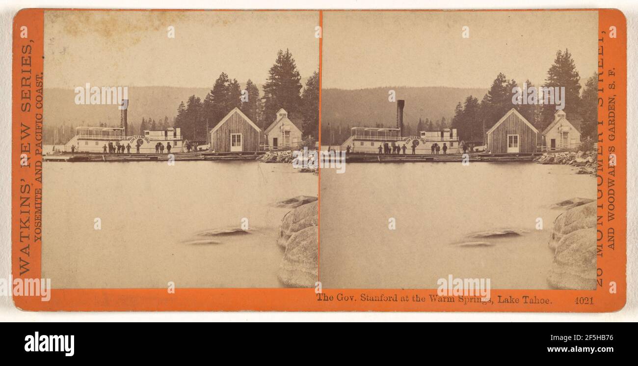 The Gov. Stanford at the Warm Springs, Lake Tahoe.. Carleton Watkins (American, 1829 - 1916) Stock Photo