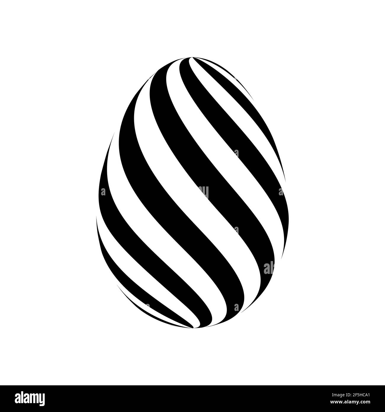 Easter egg - black striped pattern Stock Vector