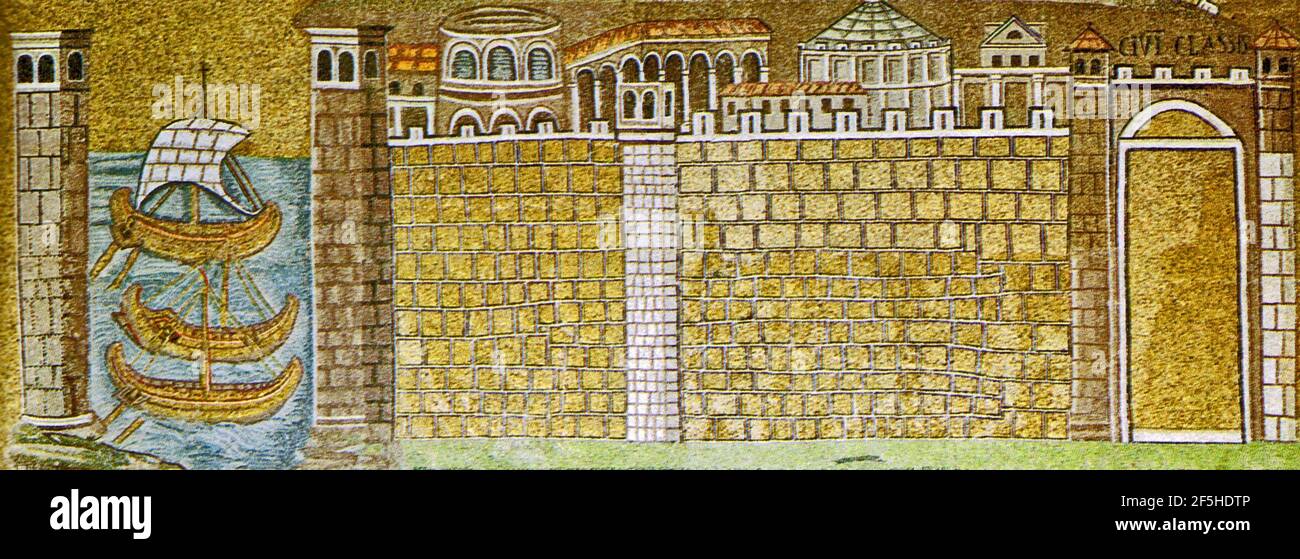 Ravenna, sant'apollinare nuovo, il porto di classe (inizio del VI