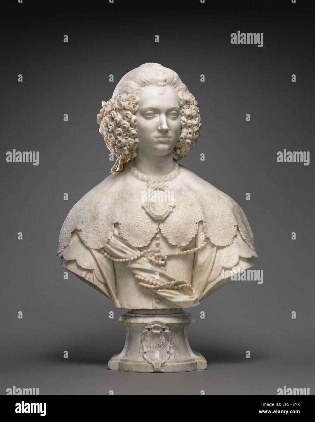 Bust of Maria Cerri Capranica. Attributed to Alessandro Algardi (Italian, 1598 - 1654) Stock Photo