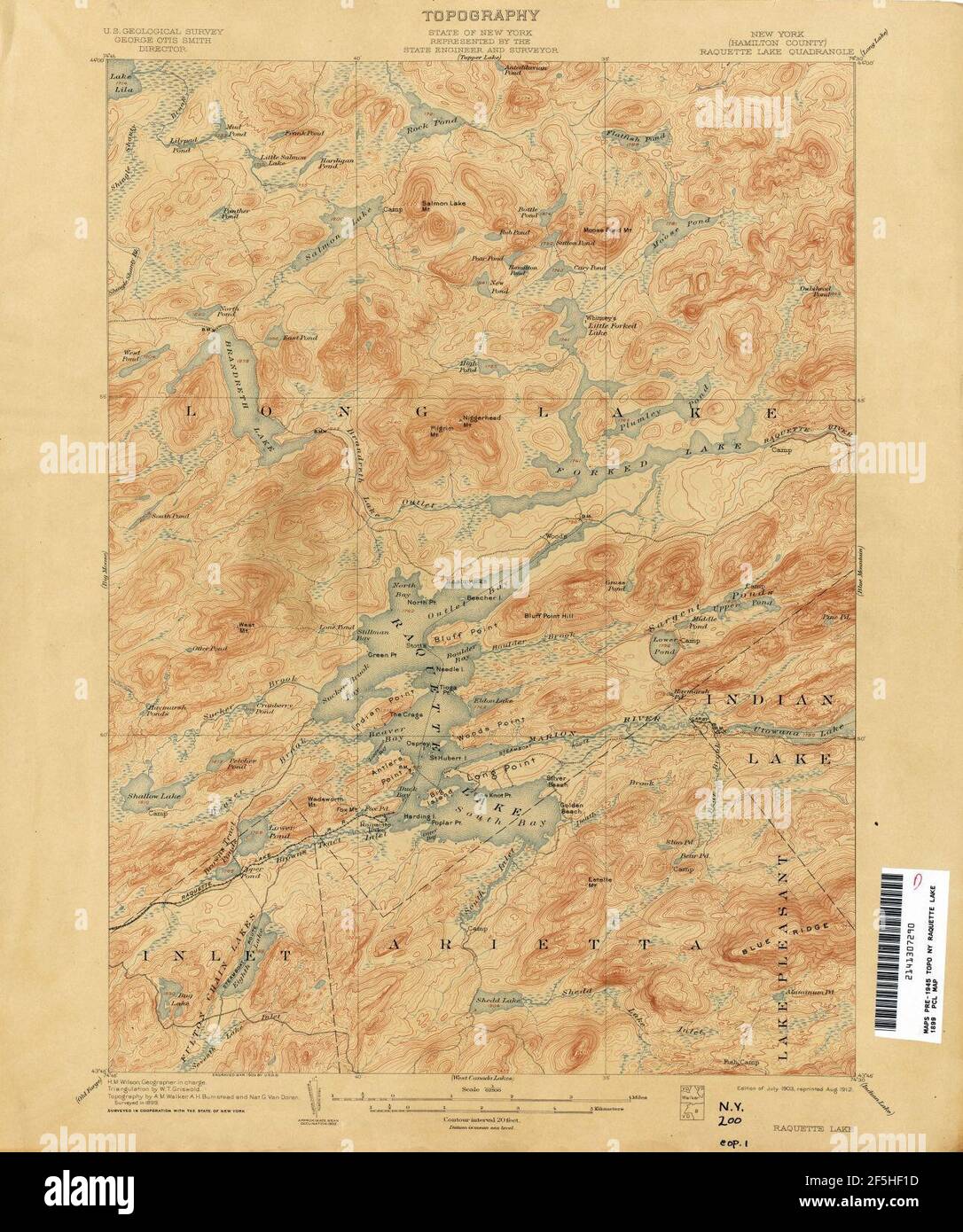 Map of raquette lake hires stock photography and images Alamy