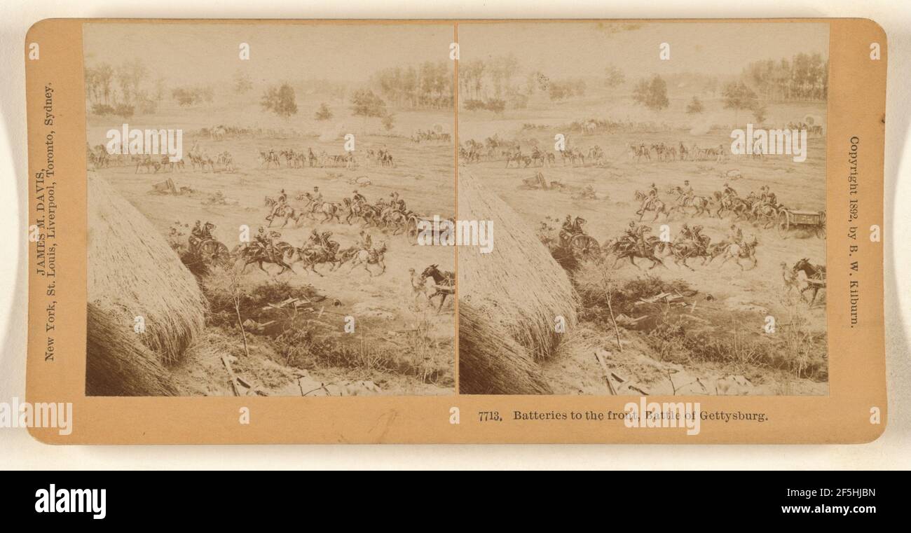 Batteries to the front, Battle of Gettysburg.. Benjamin West Kilburn (American, 1827 - 1909) Stock Photo