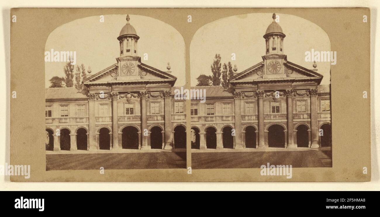 Emmanuel College, Cambridge. Chapel, Library, & Picture Gallery.. London Stereoscopic Company (active 1854 - 1890) Stock Photo