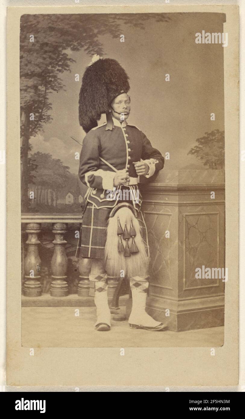 Unidentified soldier in kilt and feathered bonnet. Porral (British ...