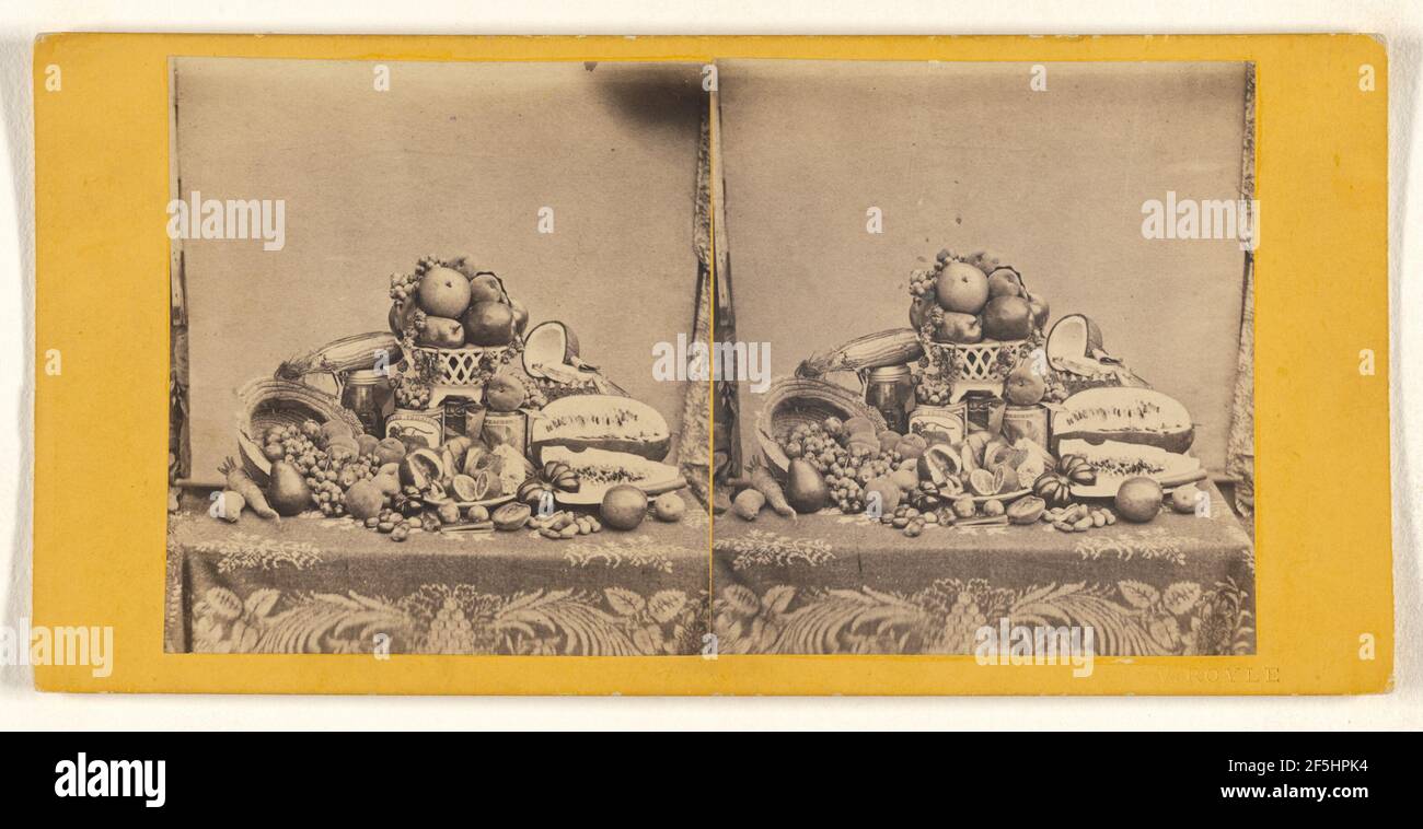 Still life with fruits and vegetables. Vernon Royle (American, active ...