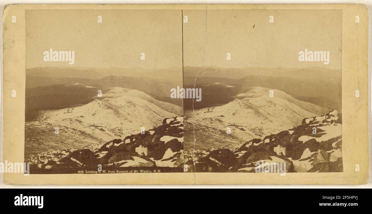 Looking S.W. from Summit of Mt. Wash'n, N.H.. Edward Bierstadt (American, born Germany, 1824 - 1907) Stock Photo